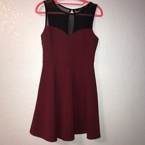 Maroon Skater Dress